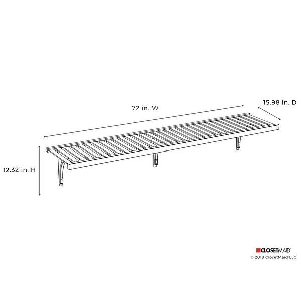 ClosetMaid Premium Wood 6' X 16" Ventilated Shelf Kit Bed Bath